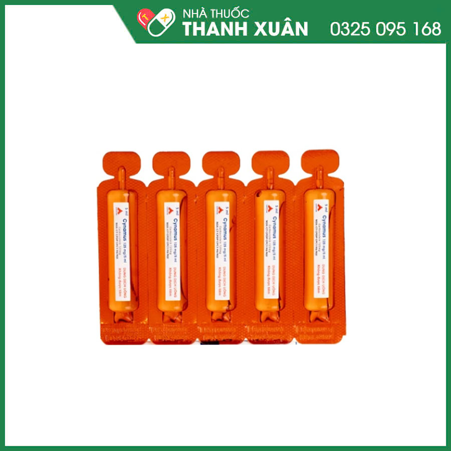 Cynamus 125mg/5ml điều trị ho có đờm, tăng tiết nhiều đờm và nhầy nhớt trong đường hô hấp trên